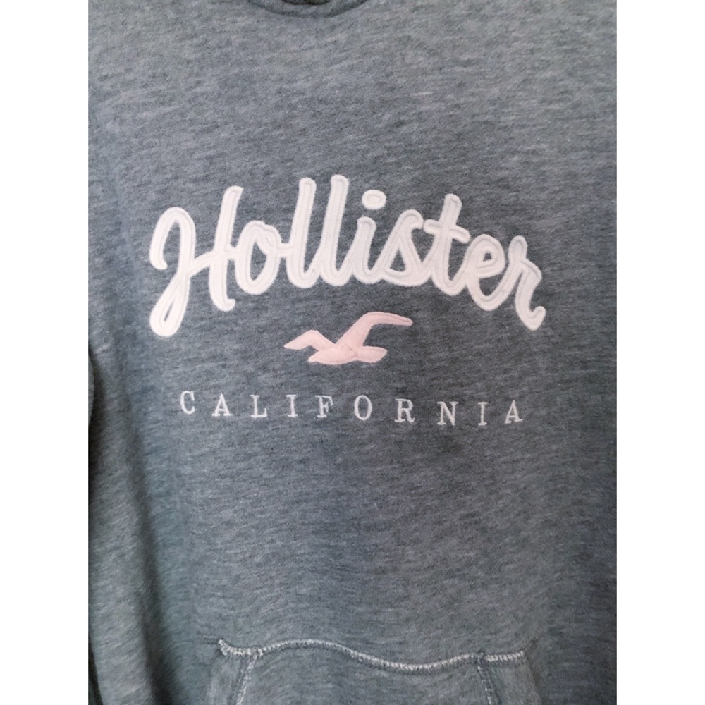 Hollister California Women’s Gray Hoodie with Pink Embroidered Seagull - Picture 2 of 7